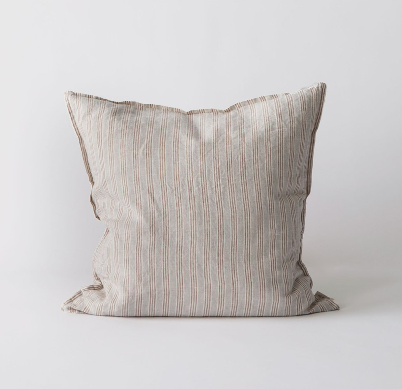 Linen cushion Hazelnut stripe | 50x50