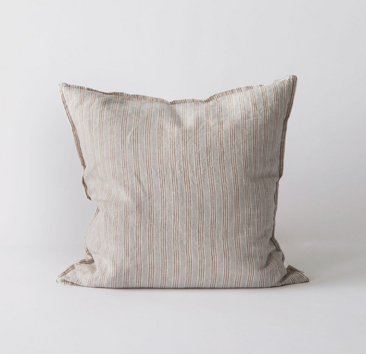 Linen cushion Hazelnut stripe | 50x50