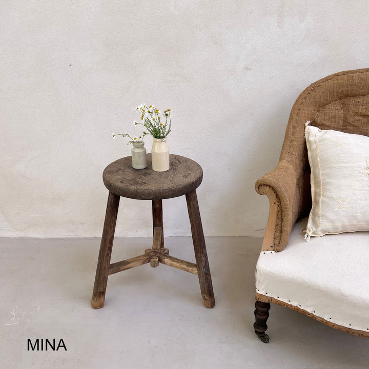 Large Antique Round Side Table