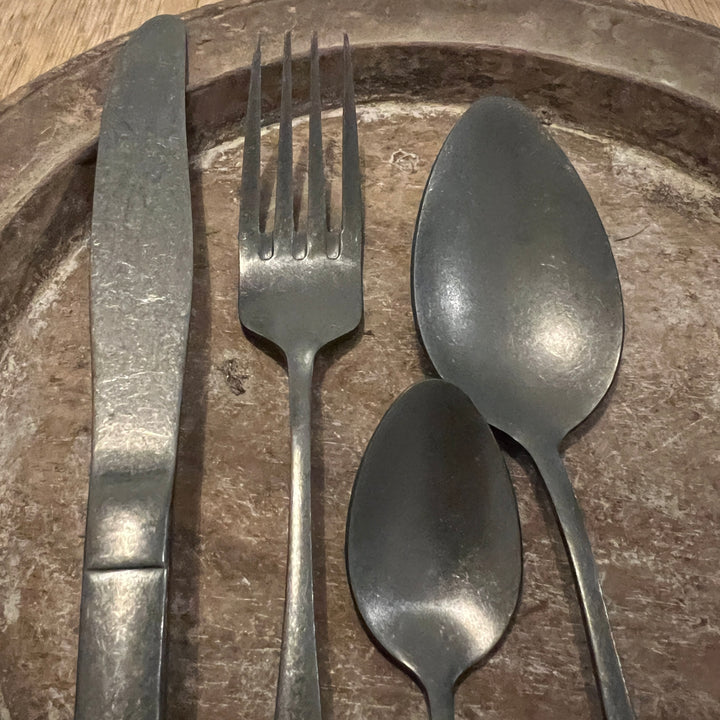 Matte Dark Silver Cutlery Set