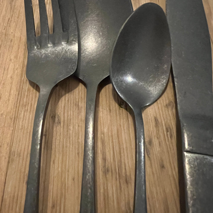 Matte Dark Silver Cutlery Set