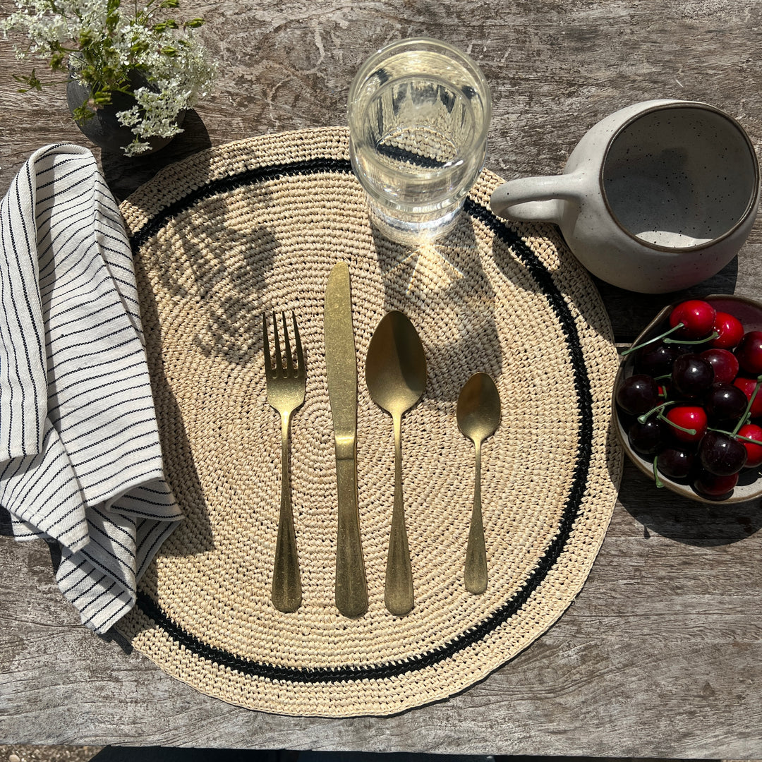 Matte Gold Cutlery Set | 24 pieces