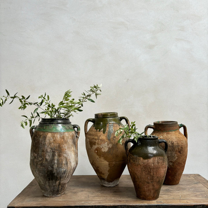 Medium Olive Antique Urns