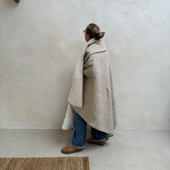Natural Linen Stitch Throw