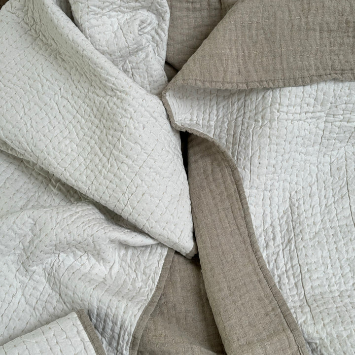Natural Linen Stitch Throw
