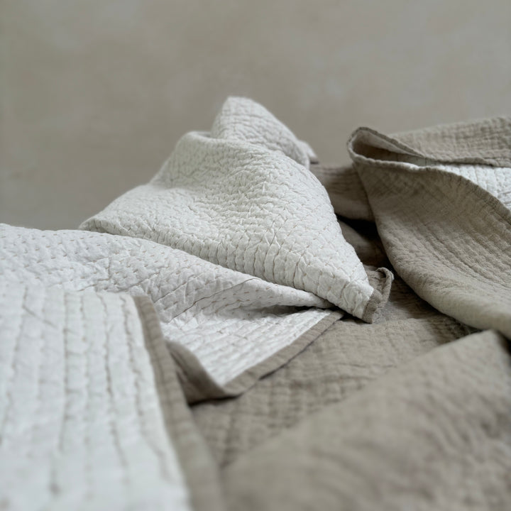 Natural Linen Stitch Throw