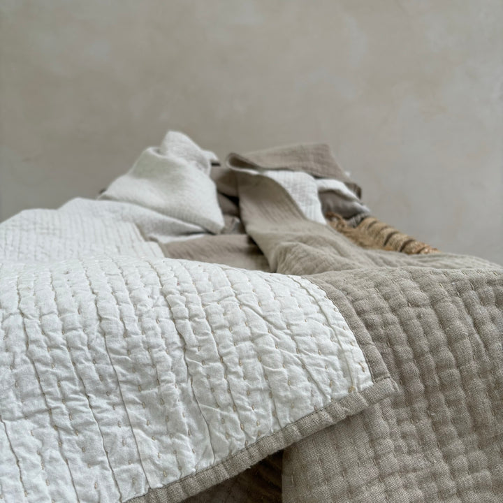 Natural Linen Stitch Throw