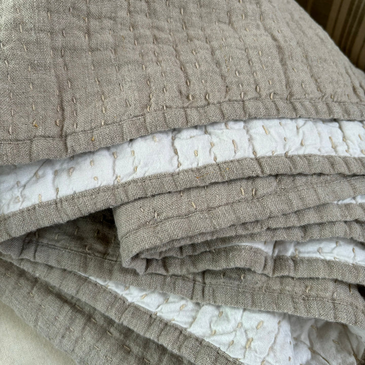 Natural Linen Stitch Throw