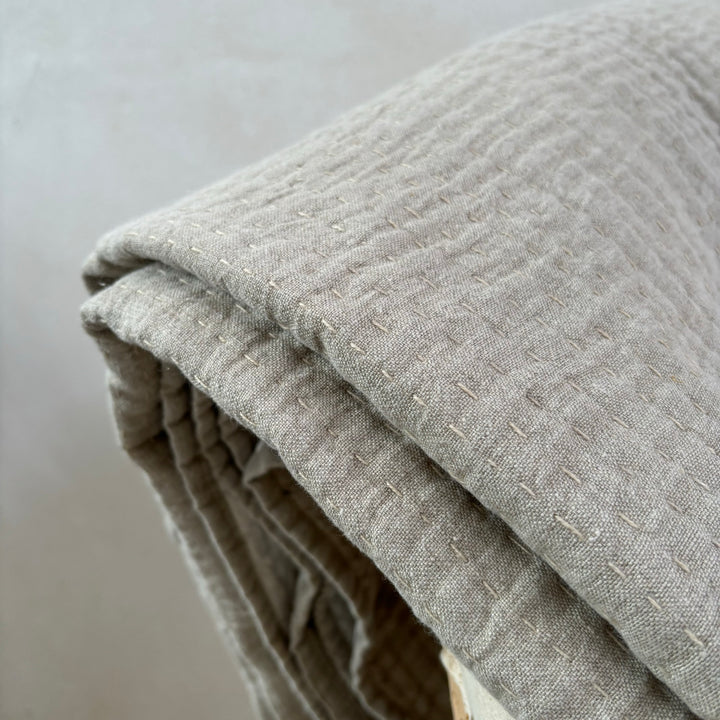 Natural Linen Stitch Throw