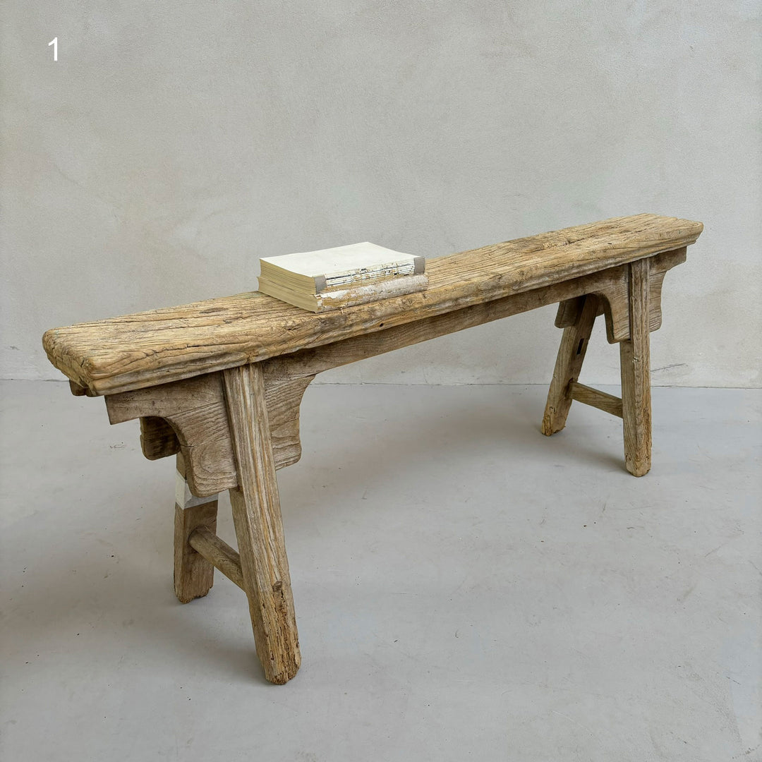 Oriental antique wooden bench 1