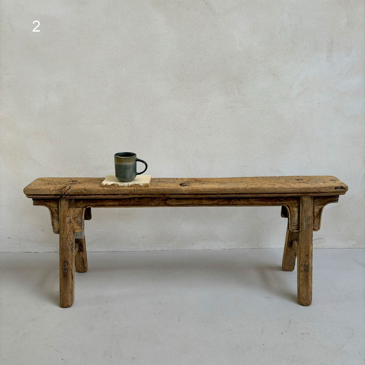 Oriental antique wooden bench 2