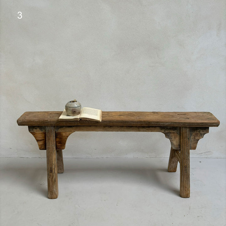 Oriental antique wooden bench 3