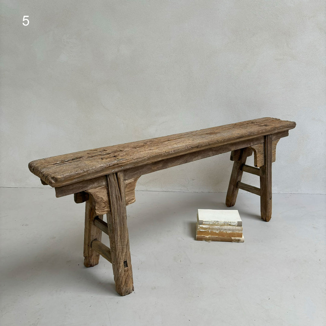 Oriental antique wooden bench 5
