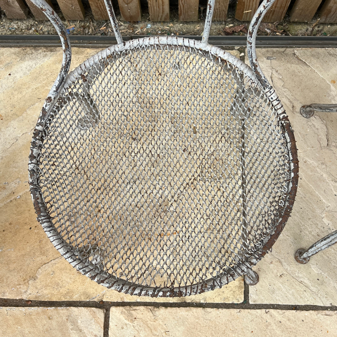 Pair of Vintage French Wire Garden Chairs
