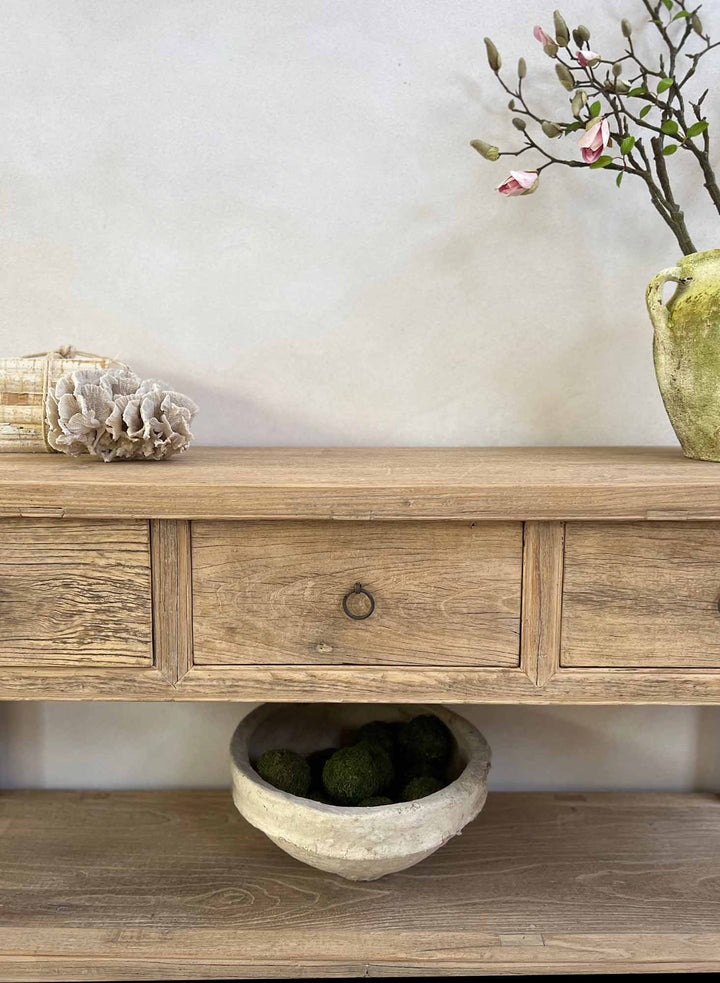 Reclaimed Elm Console Table Lodsworth drawer detail