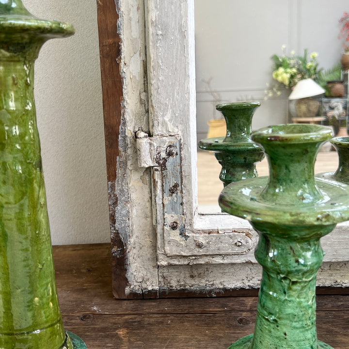 Reclaimed timber window mirror Candace close up
