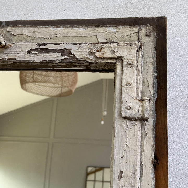 Reclaimed timber window mirror Candace corner detailed picture