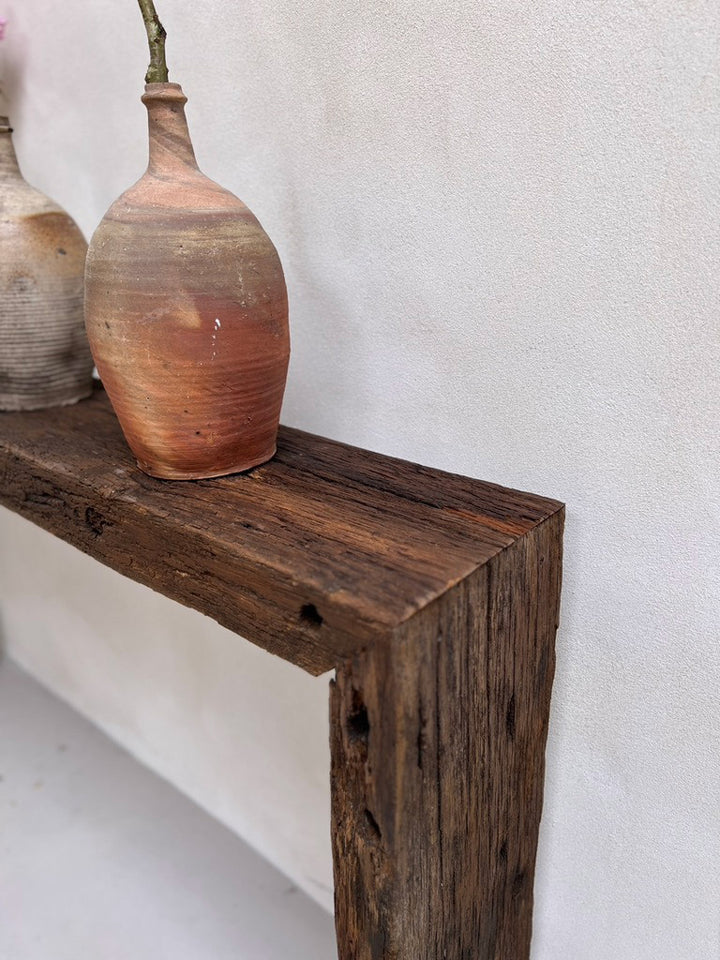 Rustic Barn Oak Console close up detail