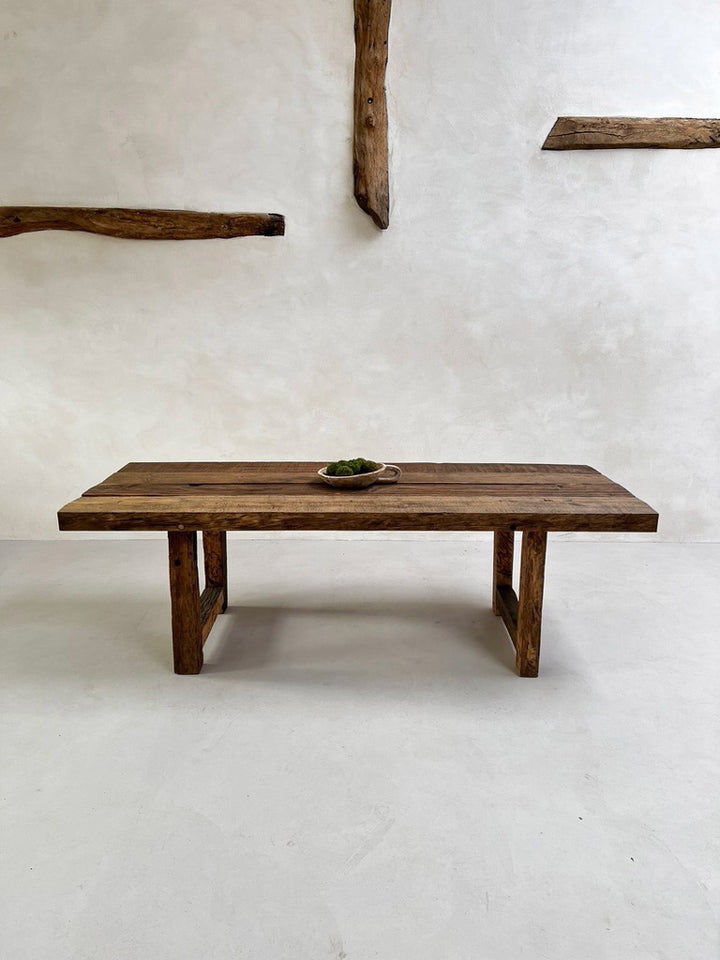 Rustic Oak Beam Dining Table only front shot