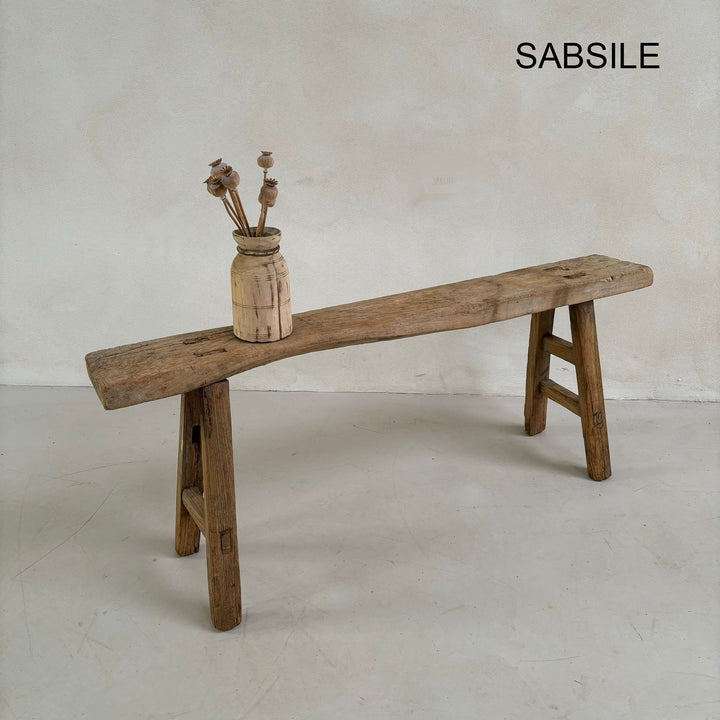 Antique Rustic Wooden Bench