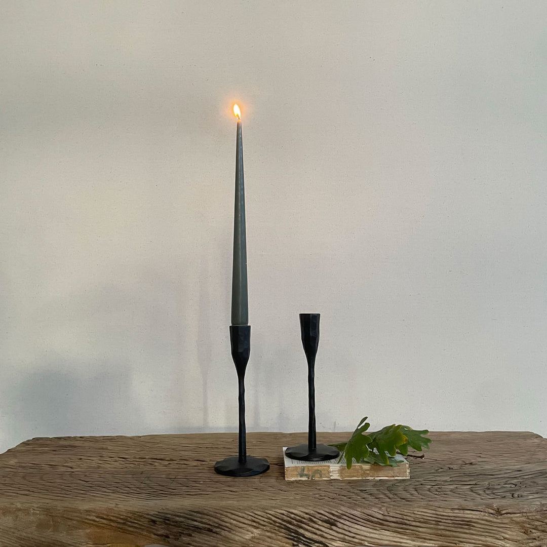 Matt Black metal Candlestick S