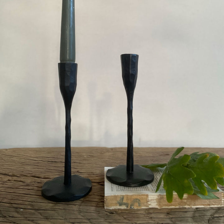 Matt Black metal Candlestick S