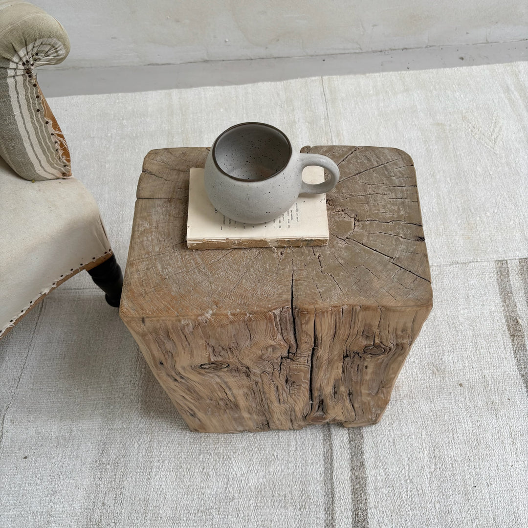 Salvaged Tree Stump Side Table | Laurell