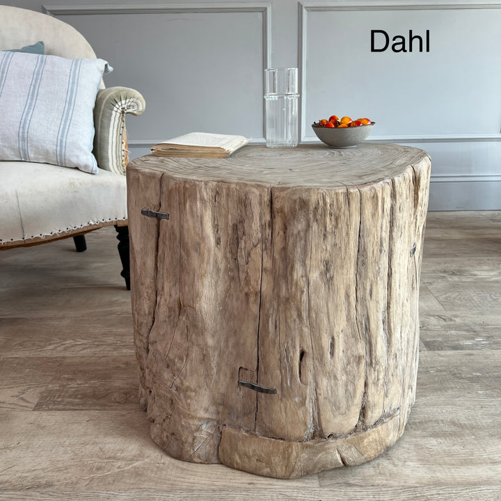 Salvaged Wood Tree Stump Side Tables