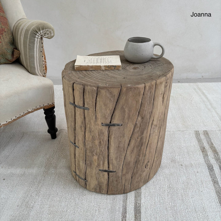 Salvaged Wood Tree Stump Side Tables