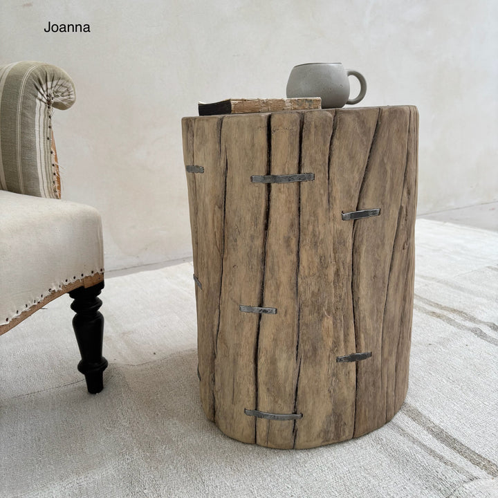 Salvaged Wood Tree Stump Side Tables