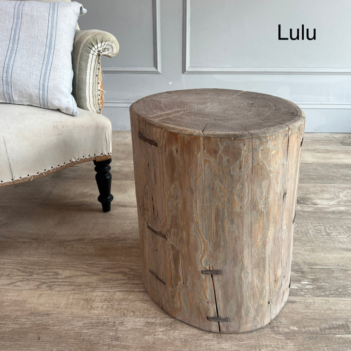 Salvaged Wood Tree Stump Side Tables