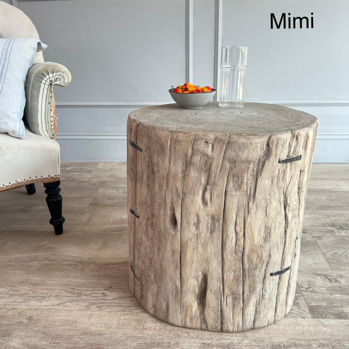 Salvaged Wood Tree Stump Side Tables