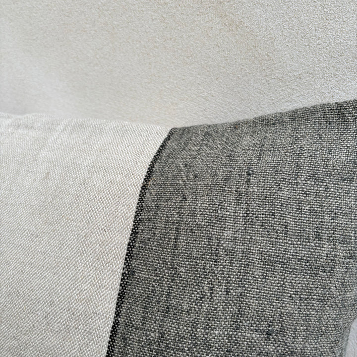 Seagrass Block Stripe Linen Cushion