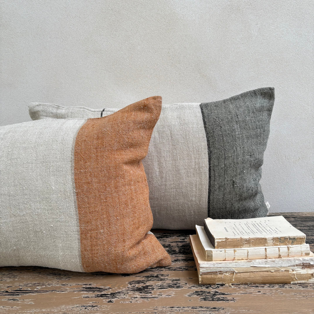 Seagrass Block Stripe Linen Cushion
Spice Block Stripe Linen Cushion