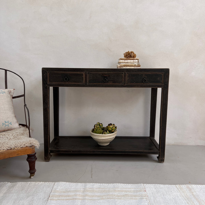 Small Antique Black Console Table | Tamara