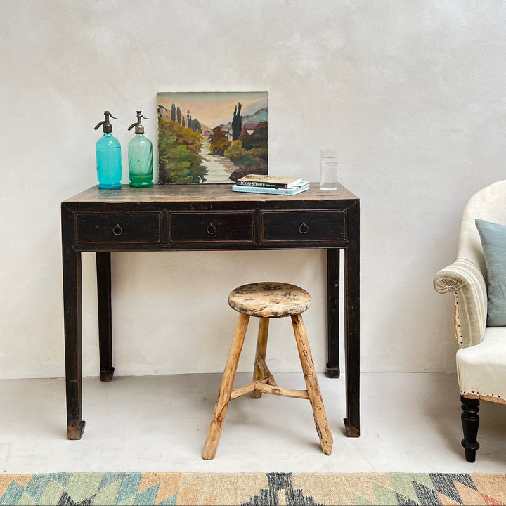 Small Antique Black Console Table | Verity