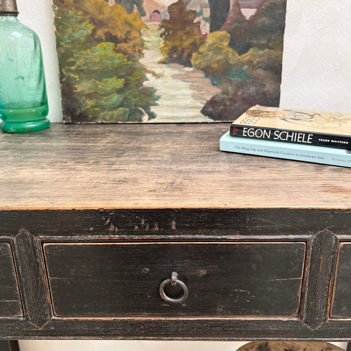 Small Antique Black Console Table | Verity