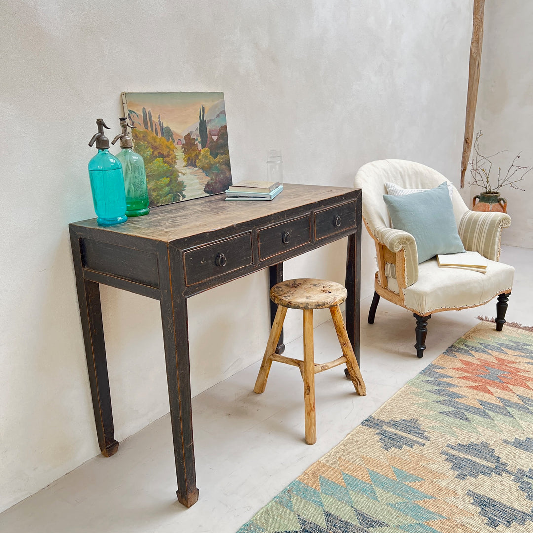 Small Antique Black Console Table | Verity