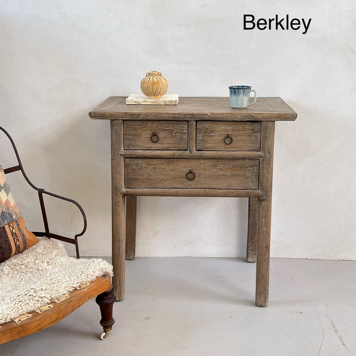 Small antique console table with drawers