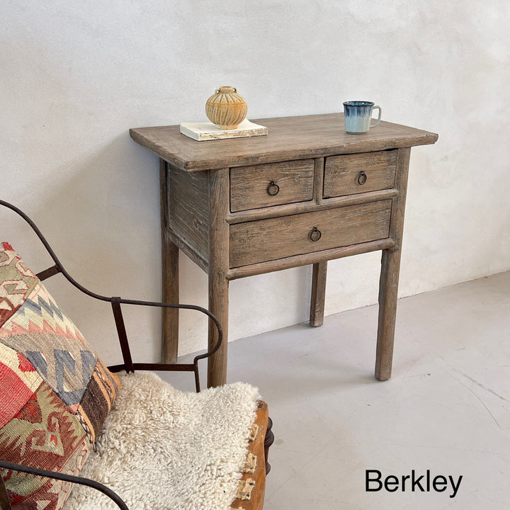 Small antique console table with drawers