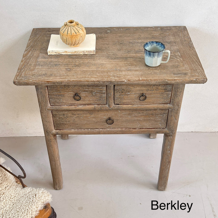 Small antique console table with drawers