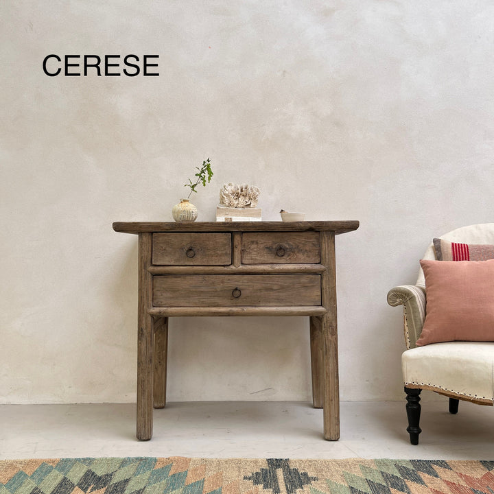 Small antique console table with drawers