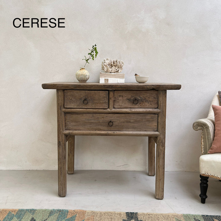 Small antique console table with drawers