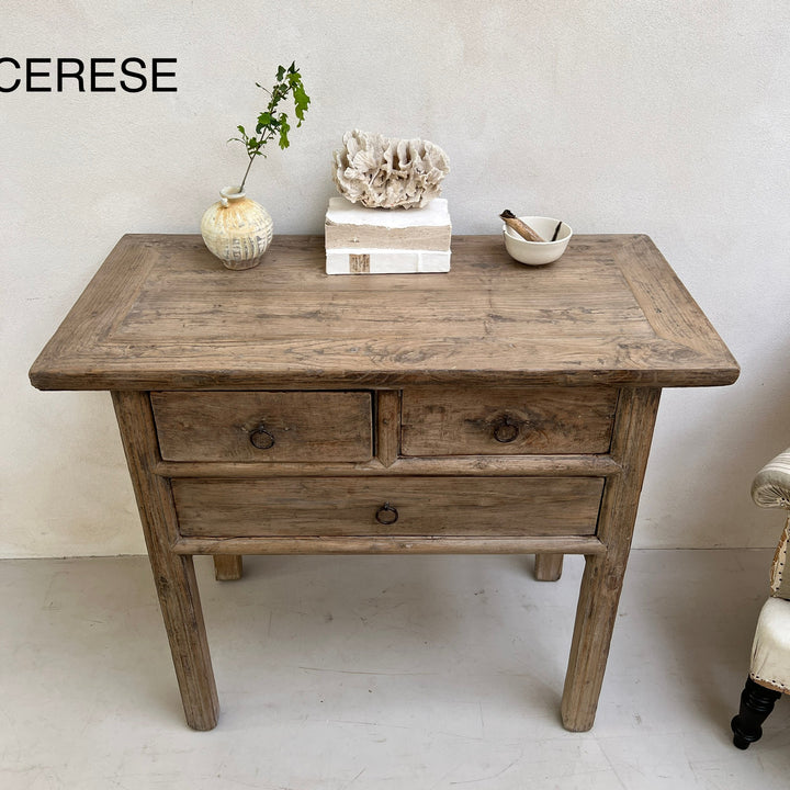 Small antique console table with drawers