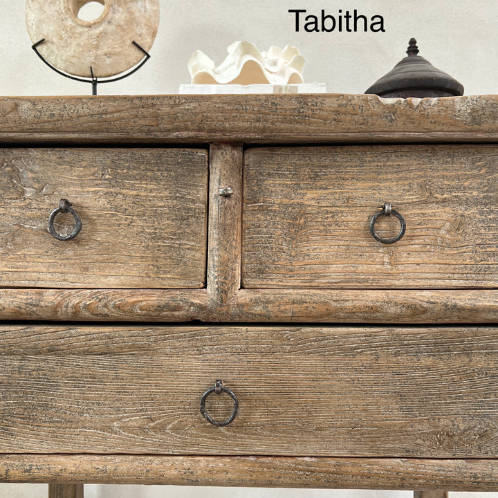 Small antique console table with drawers