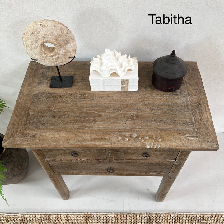 Small antique console table with drawers