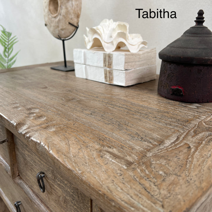 Small antique console table with drawers