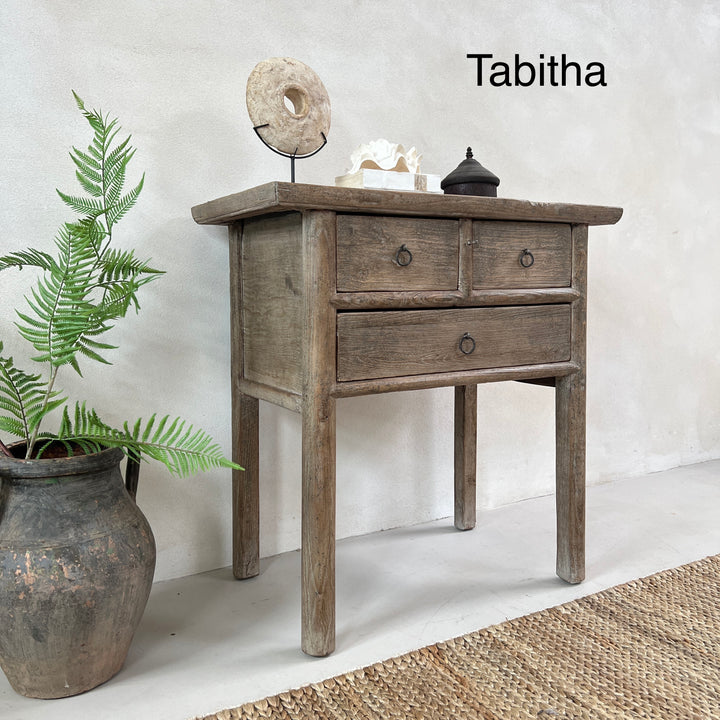 Small antique console table with drawers