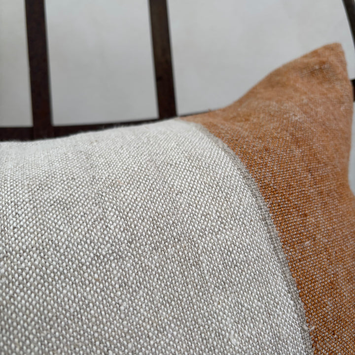 Spice Block Stripe Linen Cushion