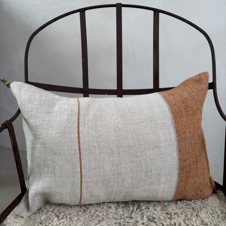 Spice Block Stripe Linen Cushion